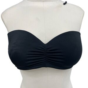 Victoria's Secret PINK Black Padded Strapless Bikini Top‎ Small C/D bandeau tie